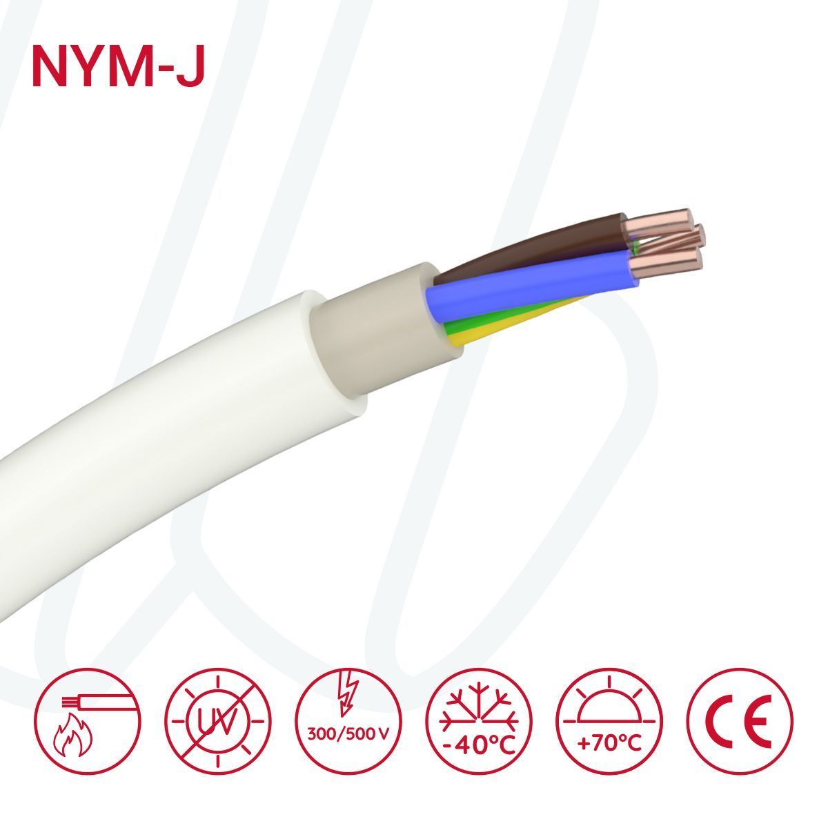 Кабель NYM-J 01X2.5 сірий