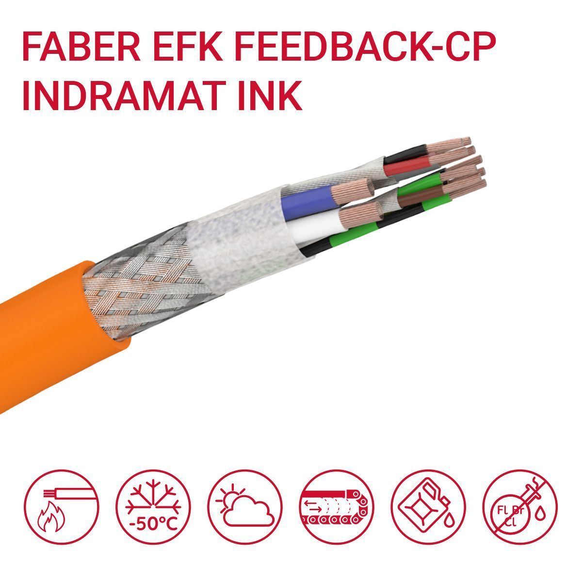 Кабель FABER EFK FEEDBACK CP (03X0.25+03X(02X0.25)D+02X1) cUL INK-0280 помаранчевий