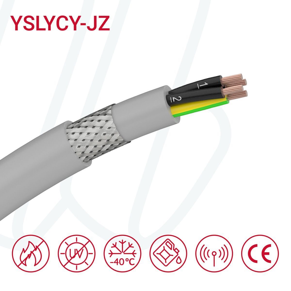 Кабель YSLYCY-JZ 3G10 сірий