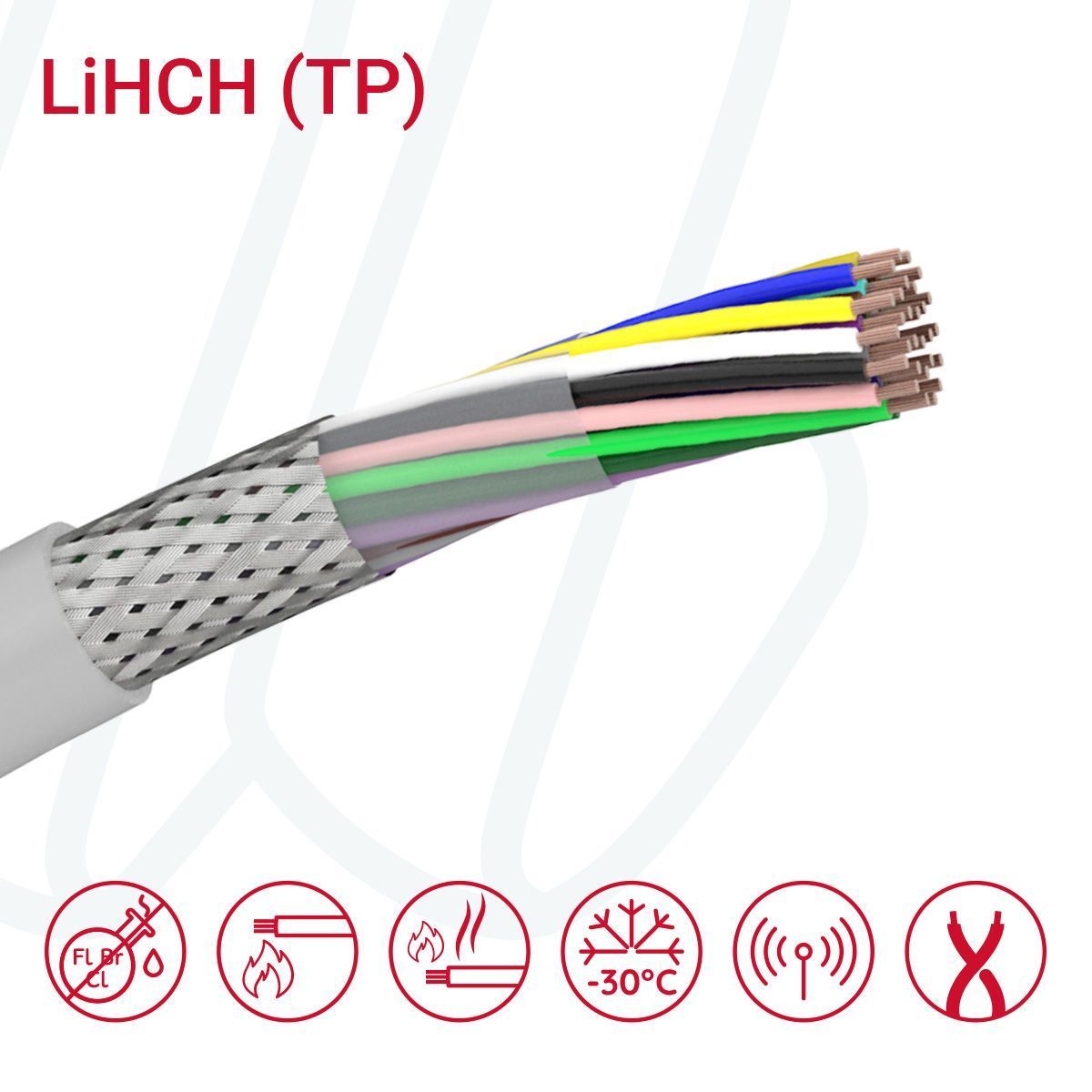 Кабель LiHCH 2x2x1 сірий