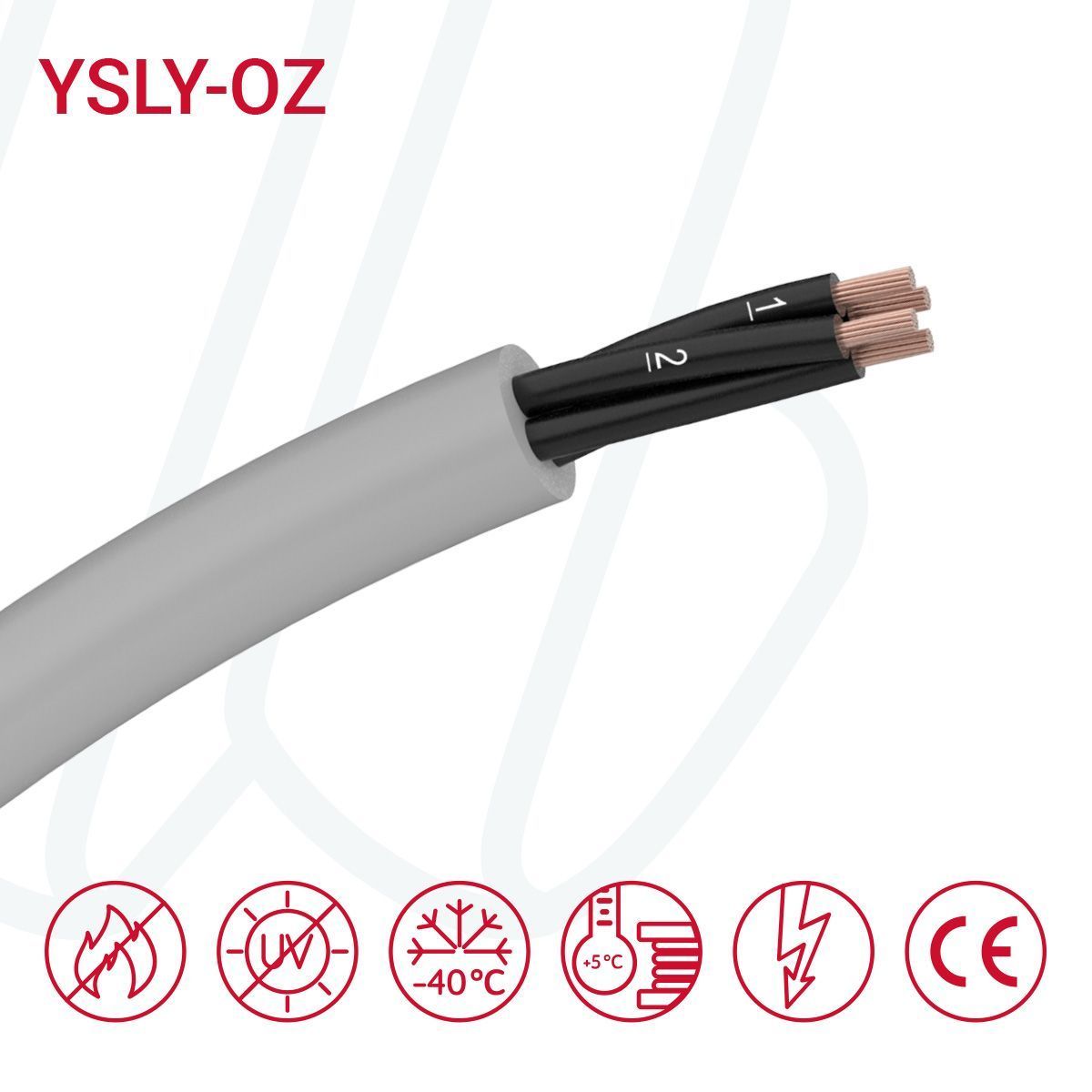 Кабель YSLY-OZ 4X1 сірий