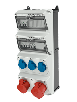 Модуль AMAXX 520x225 мм з роз'ємами 1xCEE16А5п 1xCEE32А5п 3xSchuko 1xRCD 40А 4п 0,03А 1xMCB32А3п/C 1xMCB16А3п/C 3xMCB16А1п/C IP44, 3, 1, 1, є, 40A 4p IFN=0.03 A, 3, 1, 1, 1, 520x225