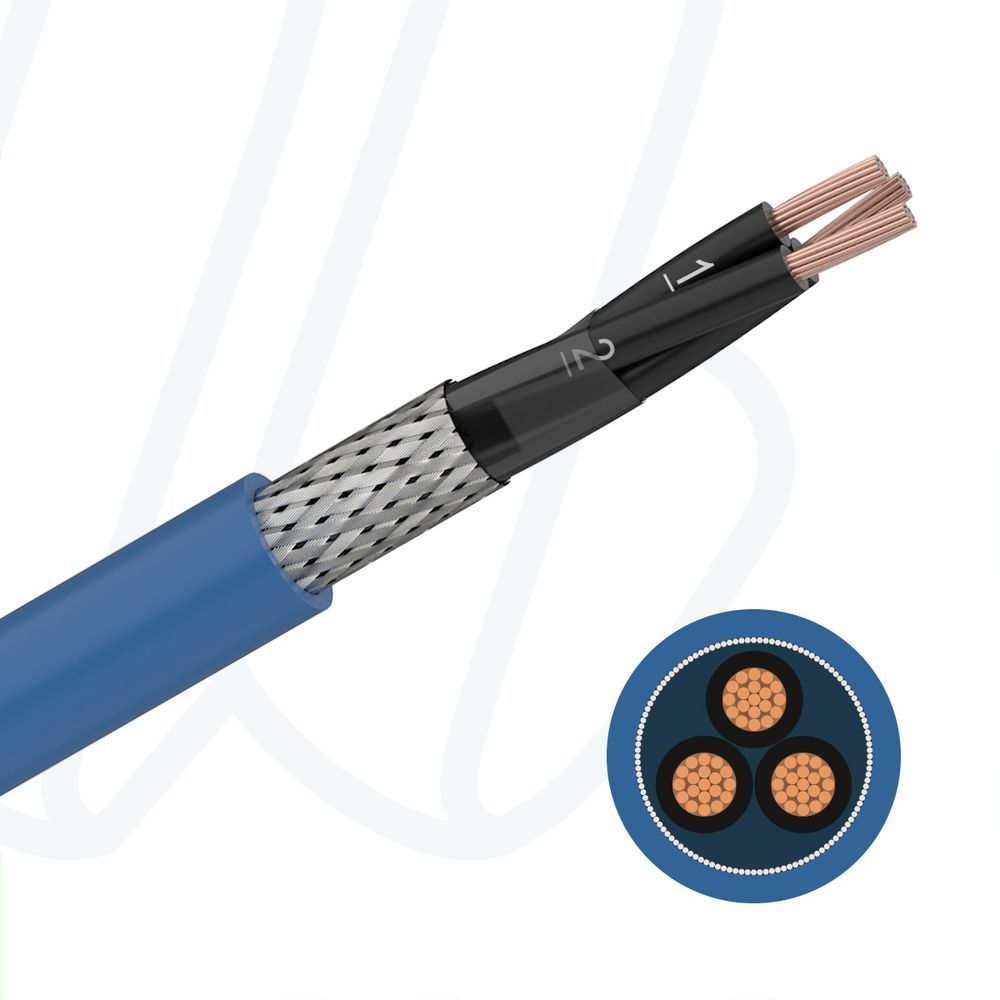 Кабель LiYCY/EB-OZ 3X0,75 синій RAL 5015