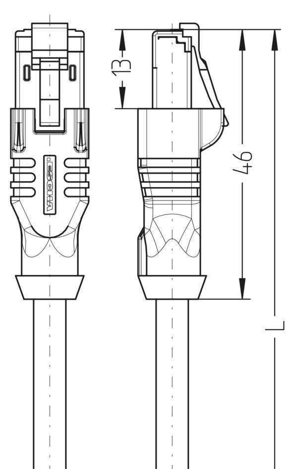 Патчкабель IE-RJ45SS8.002-30-IE-RJ45SS8.002/S620GY Cat.6A 30м сірий