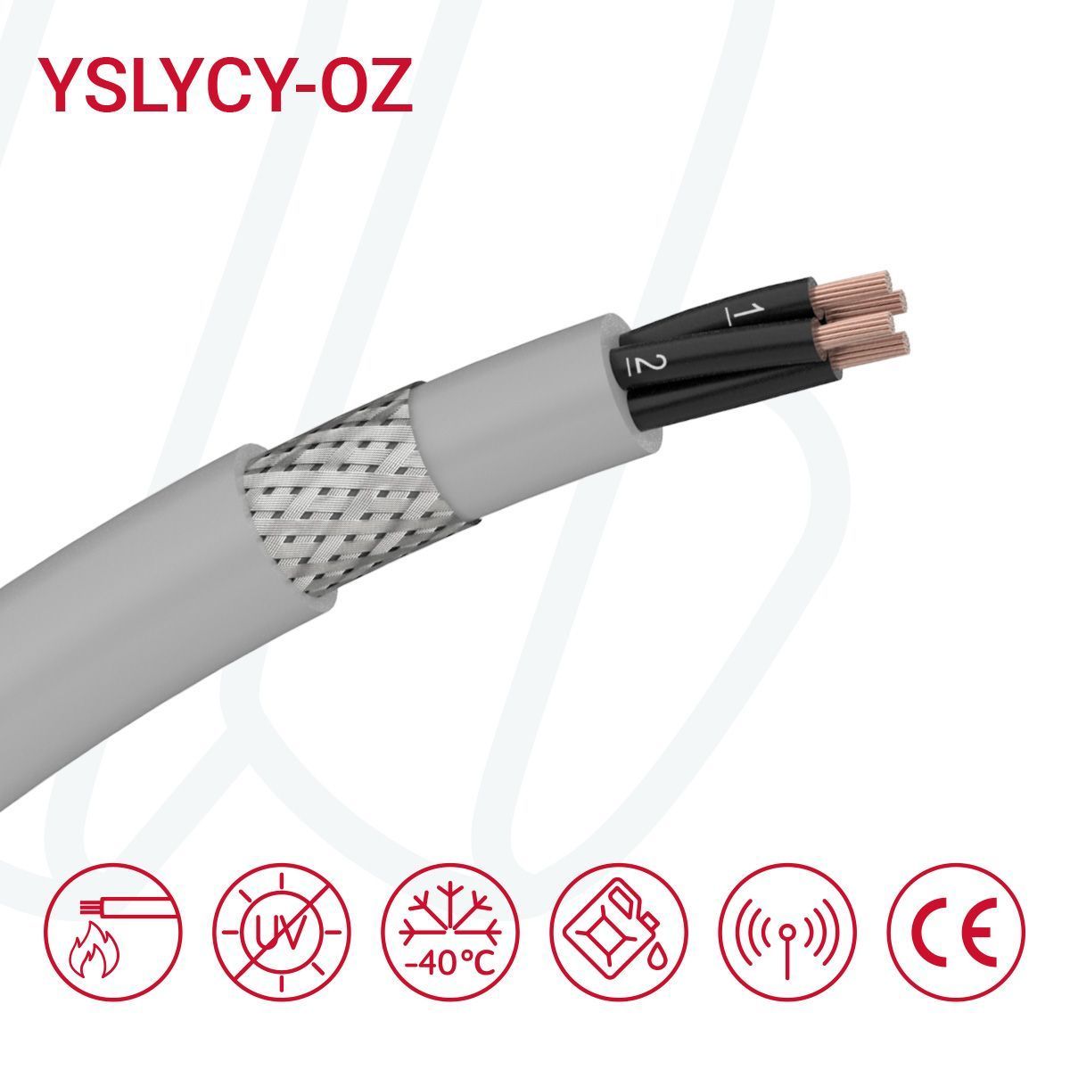Кабель YSLYCY-OZ 3X1,5 сірий