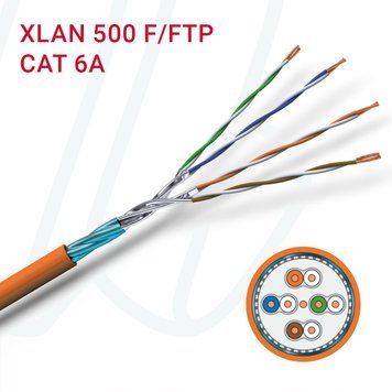 Кабель VOKA-LAN XLAN 500 F/FTP 4X2XAWG23/1 Cat.6A FRNC B2ca помаранчевий