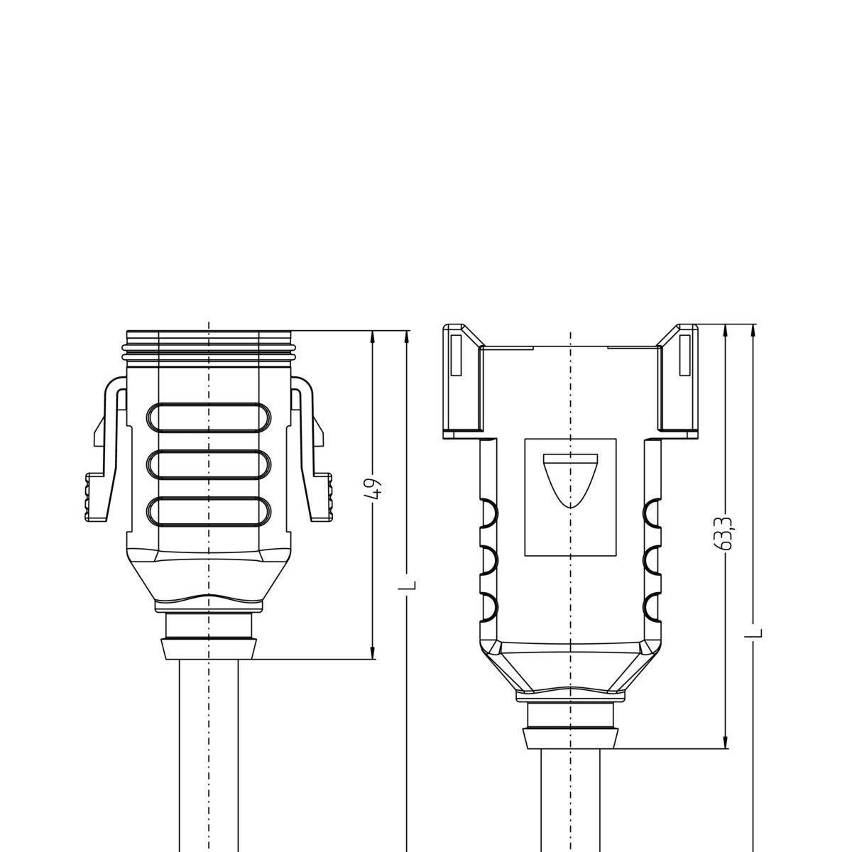Кабель MA-ET06-6S-2-MA-ET04-8P/S370 ET, гніздо пряме, 8п, штекер прямий, 8п, PUR, 2м, чорний | ESCHA