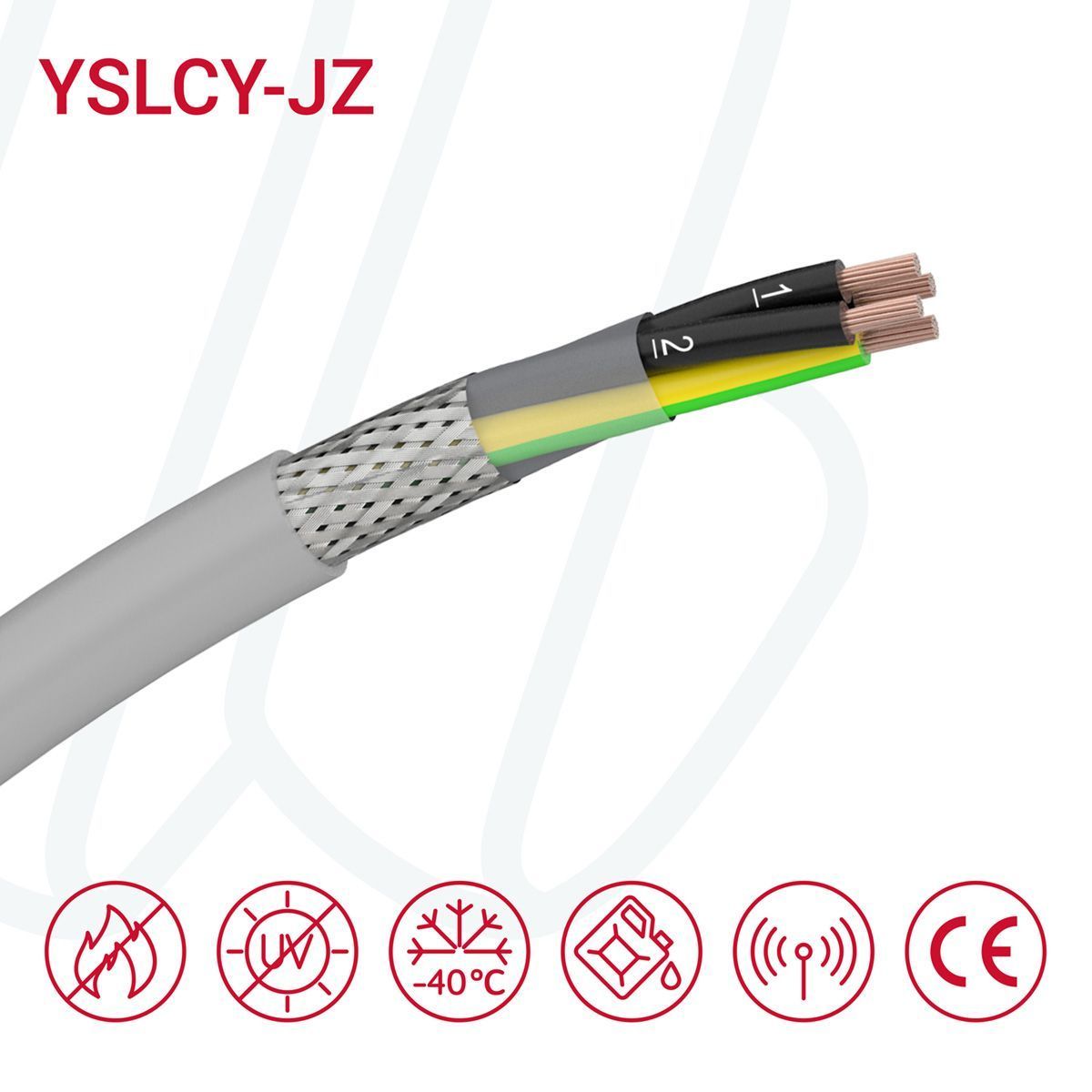 Кабель YSLCY-OZ 5X1 сірий