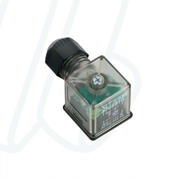 Клапанний конектор LS-V20-5810 AC/DC 24В з супресорним діодом + LED, штекер, форма A (18 мм) | LUTZE