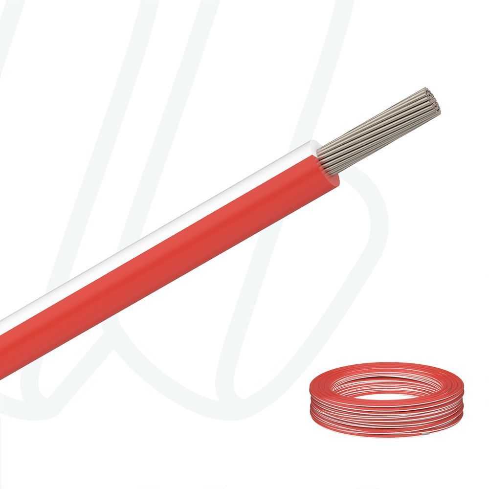 Провід MTW-TEW-HAR AWG12 (4мм&sup2;) білий RAL 9010 / червоний RAL 3000