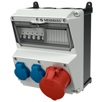 Модуль AMAXX 260x225 мм з роз'ємами 1xCEE32А5п 2xSchuko 1xMCB32А3п/D 2xMCB16А1п/C IP44, 2, 1, є, 2, 1, 260x225