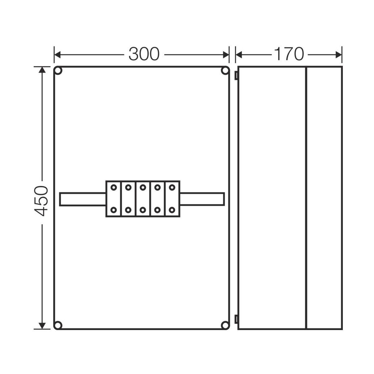 Розподільна коробка K7055 300x450x170 мм, IP65, з клемником 5х50 мм&sup2;, світло-сіра RAL 7035 | HENSEL