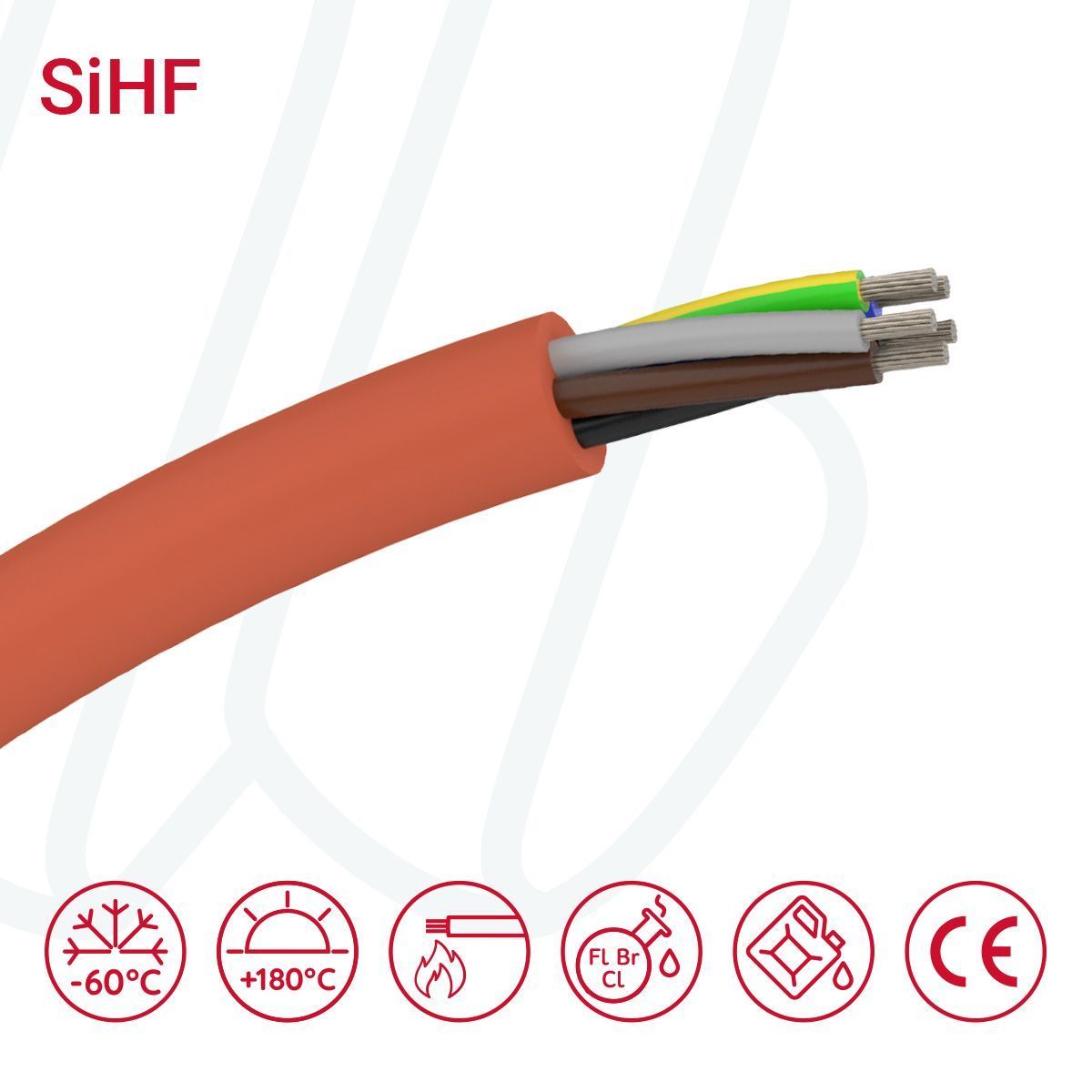 Кабель SiHF-J 3X10 червоно-коричневий