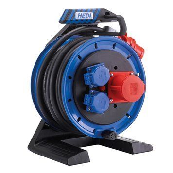 Пластикова котушка з кабелем HEDI Generation 7 Companion, &Oslash; 250 мм, термозахист, 2xSchuko IP44, 1x16А 5п 400В, 20м H07RN-F 5х1,5