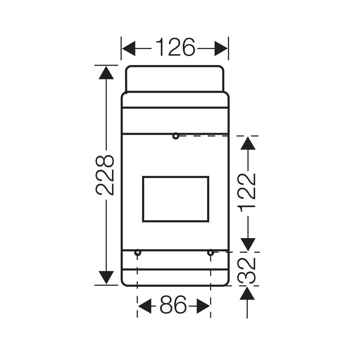 Розподільний щит KV 6104 без клемника, 1х4.5 модулів, IP65 | HENSEL