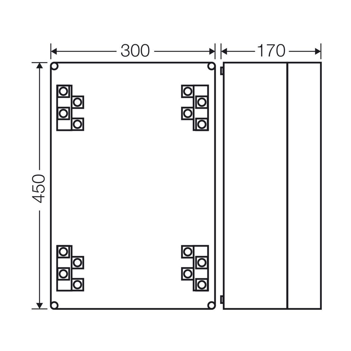 Розподільна коробка K7004 300x450x170 мм, IP65, з клемником 4х70 мм&sup2;, світло-сіра RAL 7035 | HENSEL