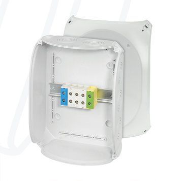 Розподільна коробка KF3550A 295x225x122 мм, IP66/67, з клемником 5x50 мм&sup2;, світло-сіра RAL 7035 Cu/Al | HENSEL