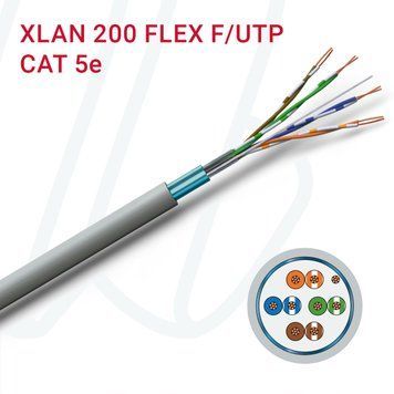 Кабель VOKA-LAN XLAN 200 flex F/UTP 4X2XAWG26/7 Cat.5 сірий