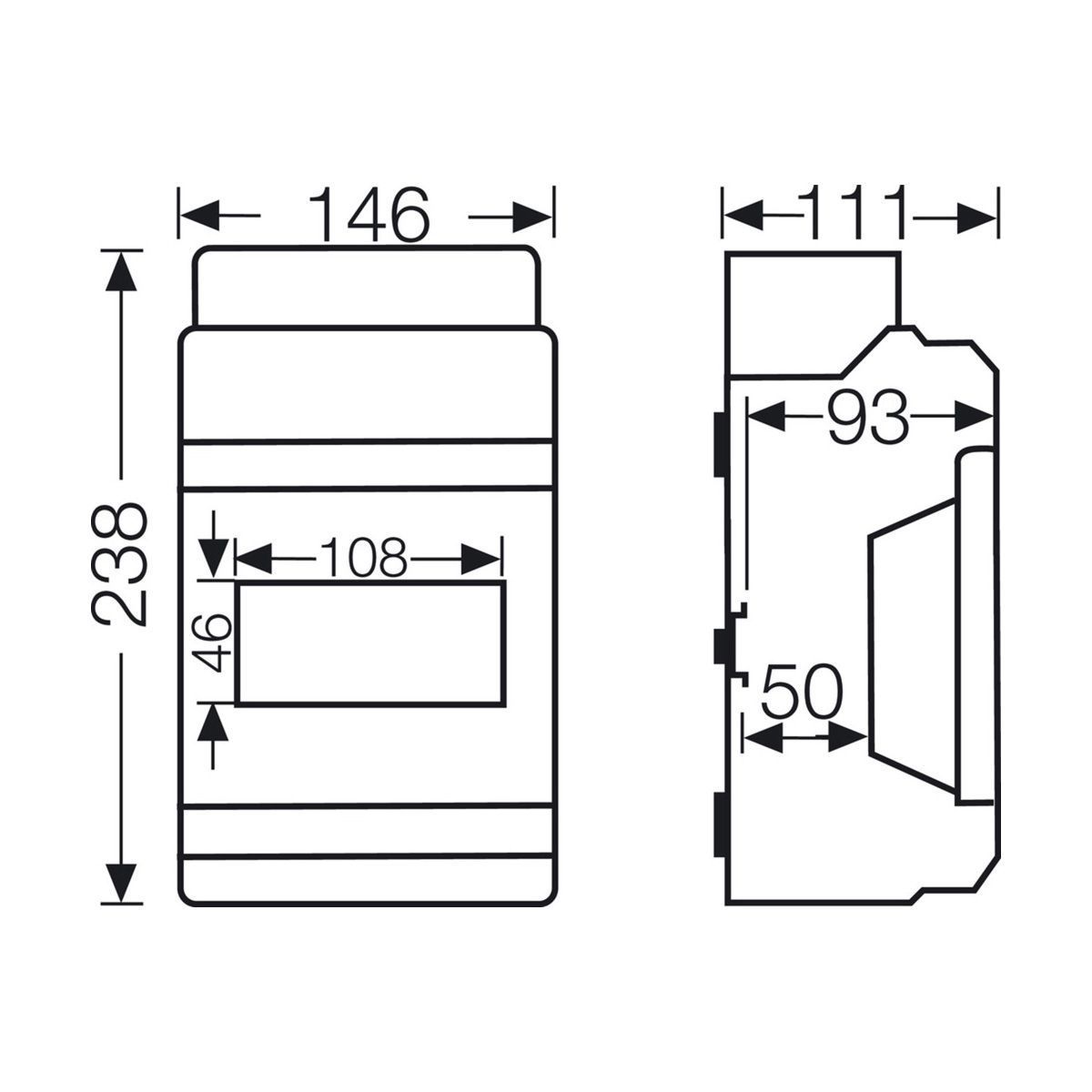 Розподільний щит KV 6106 без клемника, 1х6 модулів, IP65 | HENSEL