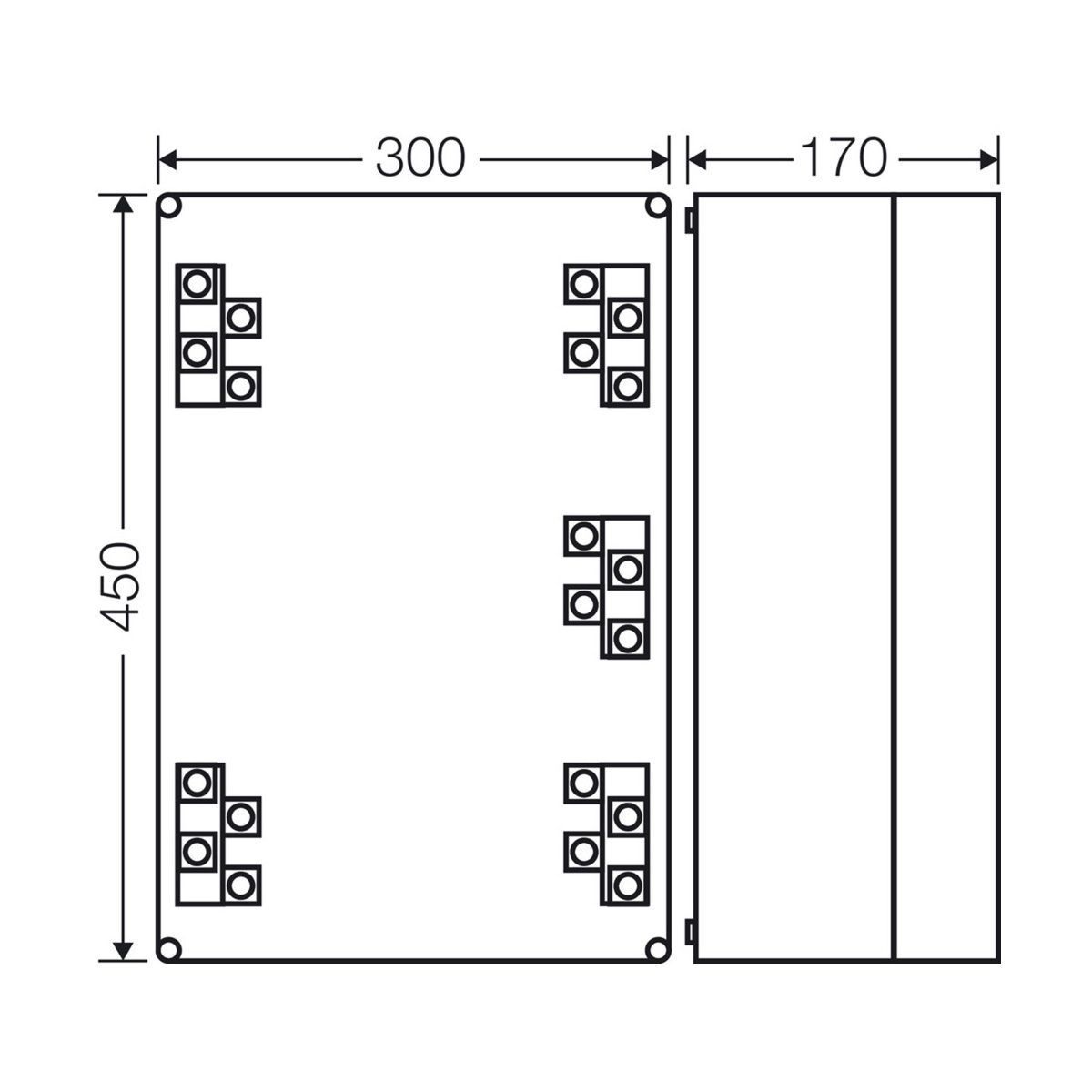 Розподільна коробка K7005 300x450x170 мм, IP65, з клемником 5х70 мм&sup2;, світло-сіра RAL 7035 | HENSEL