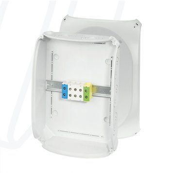 Розподільна коробка KF5050A 355x255x122 мм, IP66/67, з клемником 5x50 мм&sup2;, світло-сіра RAL 7035 Cu/Al | HENSEL