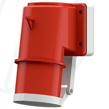 Штекер настінний 16A 5п 6г 400В, IP44, з кришкою, 16 A, 5, 400 В, 6г