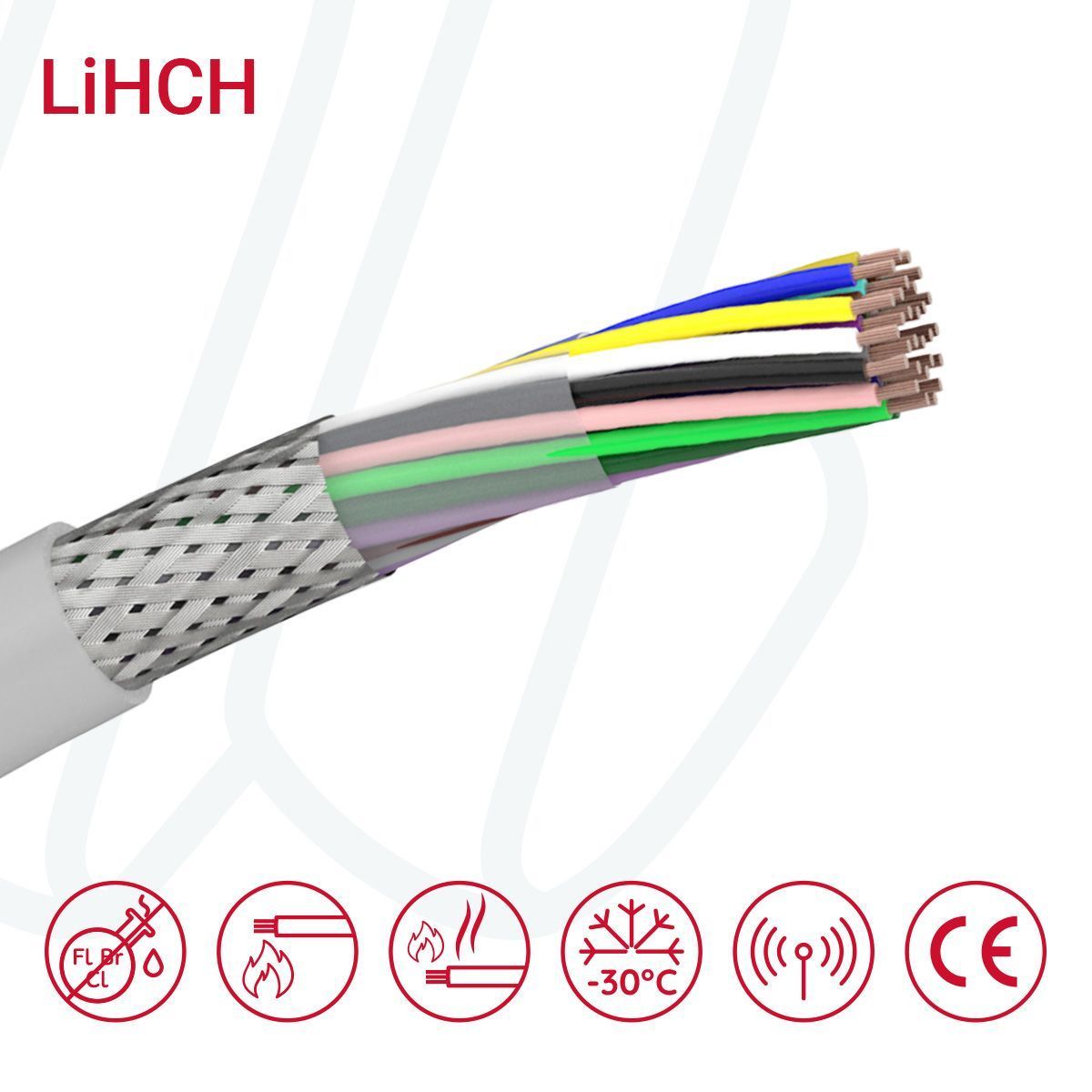 Кабель LiHCH 3x0,5 сірий