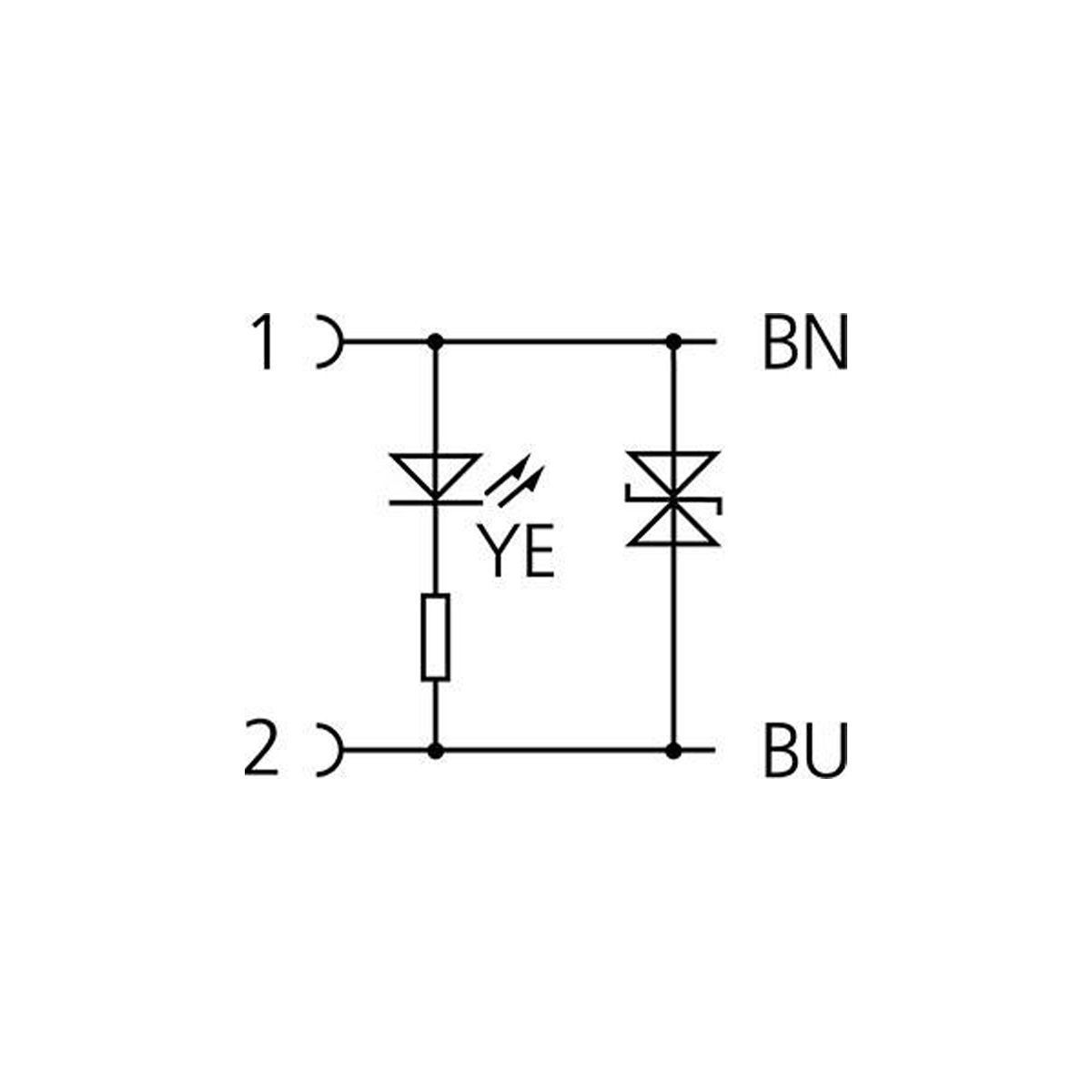 Кабель MA-ET06-2SGP1-5/S370 ET, гніздо пряме, 2п, корпус захвату з різьбленням, зі схемою захисту, LED, PUR, 5м, чорний | ESCHA