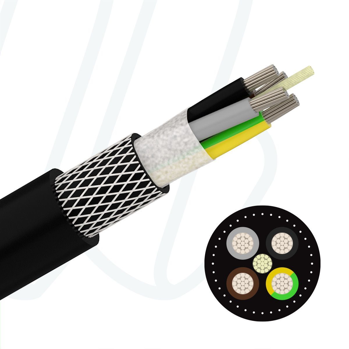 Кабель NSHTOEU-J 4X10 0,6/1 кВ чорний
