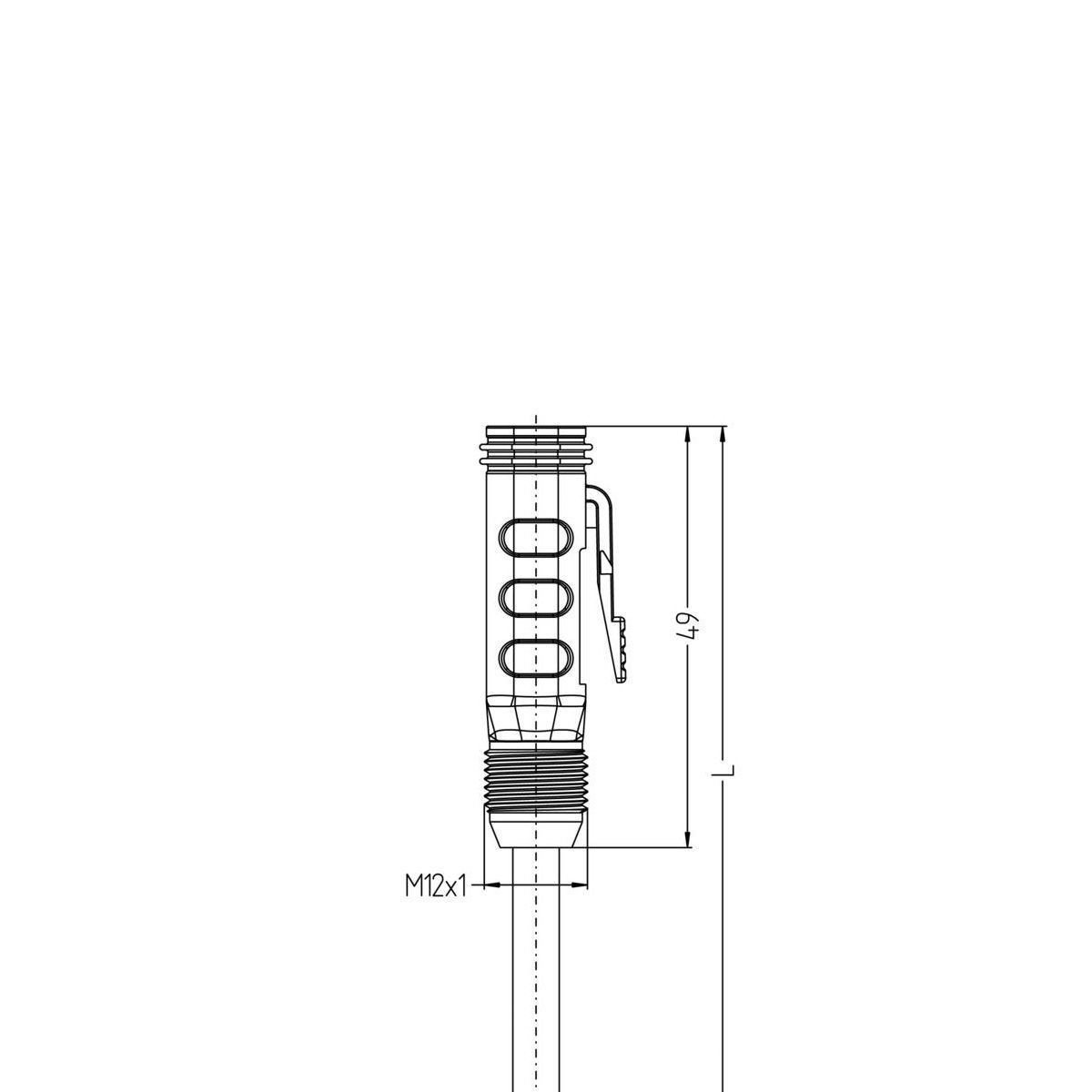 Кабель MA-ET06-2SGP1-5/S370 ET, гніздо пряме, 2п, корпус захвату з різьбленням, зі схемою захисту, LED, PUR, 5м, чорний | ESCHA