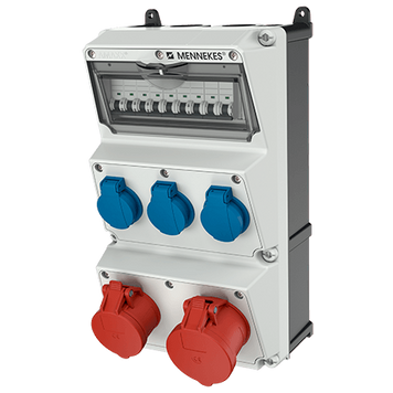 Модуль AMAXX 390x225 мм з роз'ємами 1xCEE16А5п 1xCEE32А5п 3xSchuko 1xMCB32А3п/D 1xMCB16А3п/D 2xMCB16А1п/C IP44, 3, 1, 1, є, 2, 1, 1, 390x225