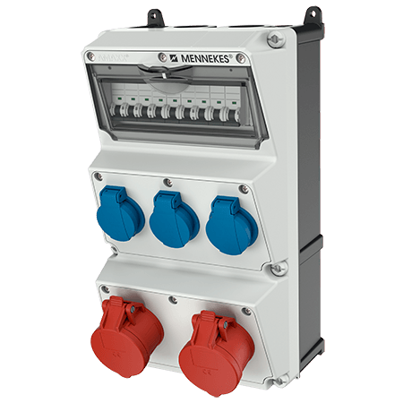 Модуль AMAXX 390x225 мм з роз'ємами 1xCEE16А5п 1xCEE32А5п 3xSchuko 1xMCB32А3п/D 1xMCB16А3п/D 2xMCB16А1п/C IP44, 3, 1, 1, є, 2, 1, 1, 390x225