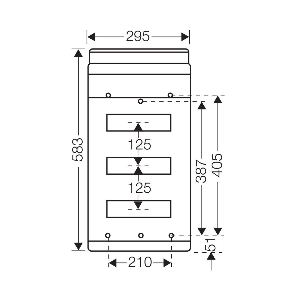 Розподільний щит KV 3736 з клемниками, 3х12 модулів, IP54 | HENSEL