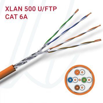 Кабель VOKA-LAN XLAN 500 U/FTP 4X2XAWG23/1 Cat.6A FRNC Dca помаранчевий