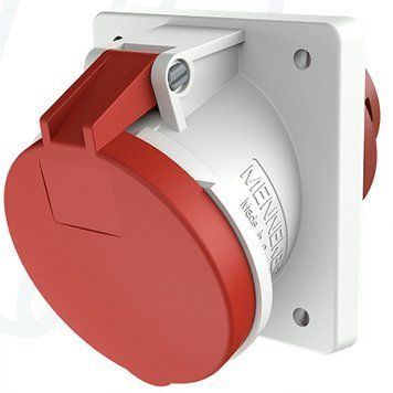 Розетка панельна 63A 5п 6г 400В, IP44 (нахил 20&deg;), 63 A, 5, 400 В, 6г
