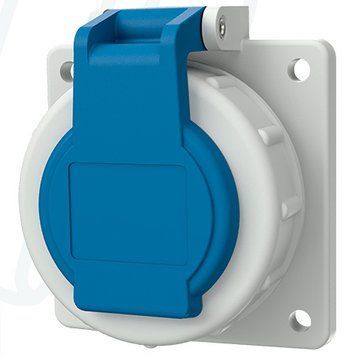 Розетка настінна SCHUKO 16A 2п+З 230В, 75х75мм, IP68 (зі шторками захисту від дітей, гвинтові клеми), 16 A, 2+E, 230 В