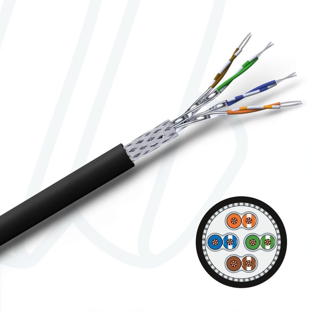 Кабель VOKA ETH 1000 FLEX S/FTP 4X2XAWG26/7 PUR чорний