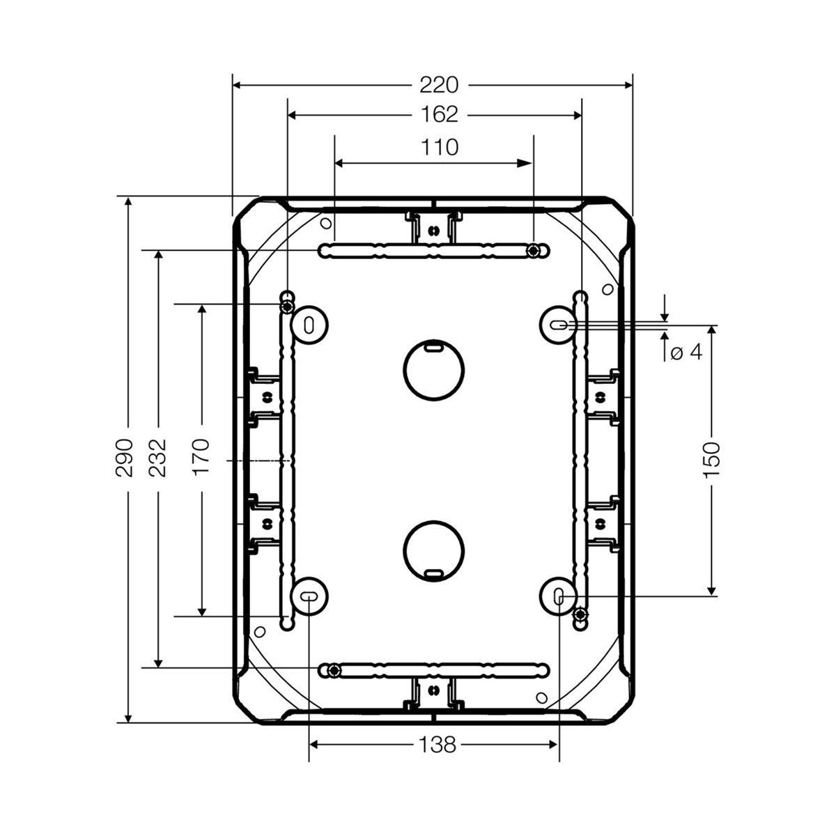 Розподільна коробка DK3500G 295x225x122 мм, IP55/66, без клемника, світло-сіра RAL 7035 | HENSEL