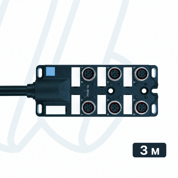 Пасивний I/O-розгалужувач ESCHA 6I/OM12-5P3C-3/S370, 6 портів, M12, гніздо, 4+PE конт., кабель 3 м