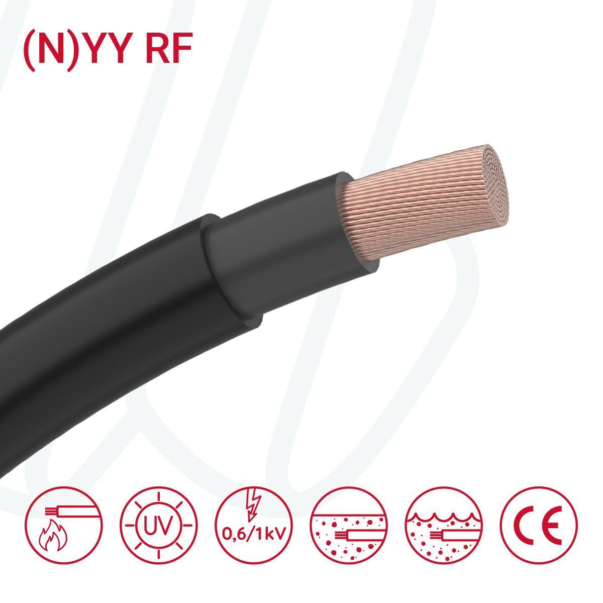 Кабель (N)YY-O 1X300 RF чорний