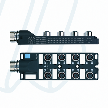 Пасивний I/O-розгалужувач ESCHA 8I/OM12-5.4P2F, 8 портів M12, 3+PE, M23 штекер 12 пол.