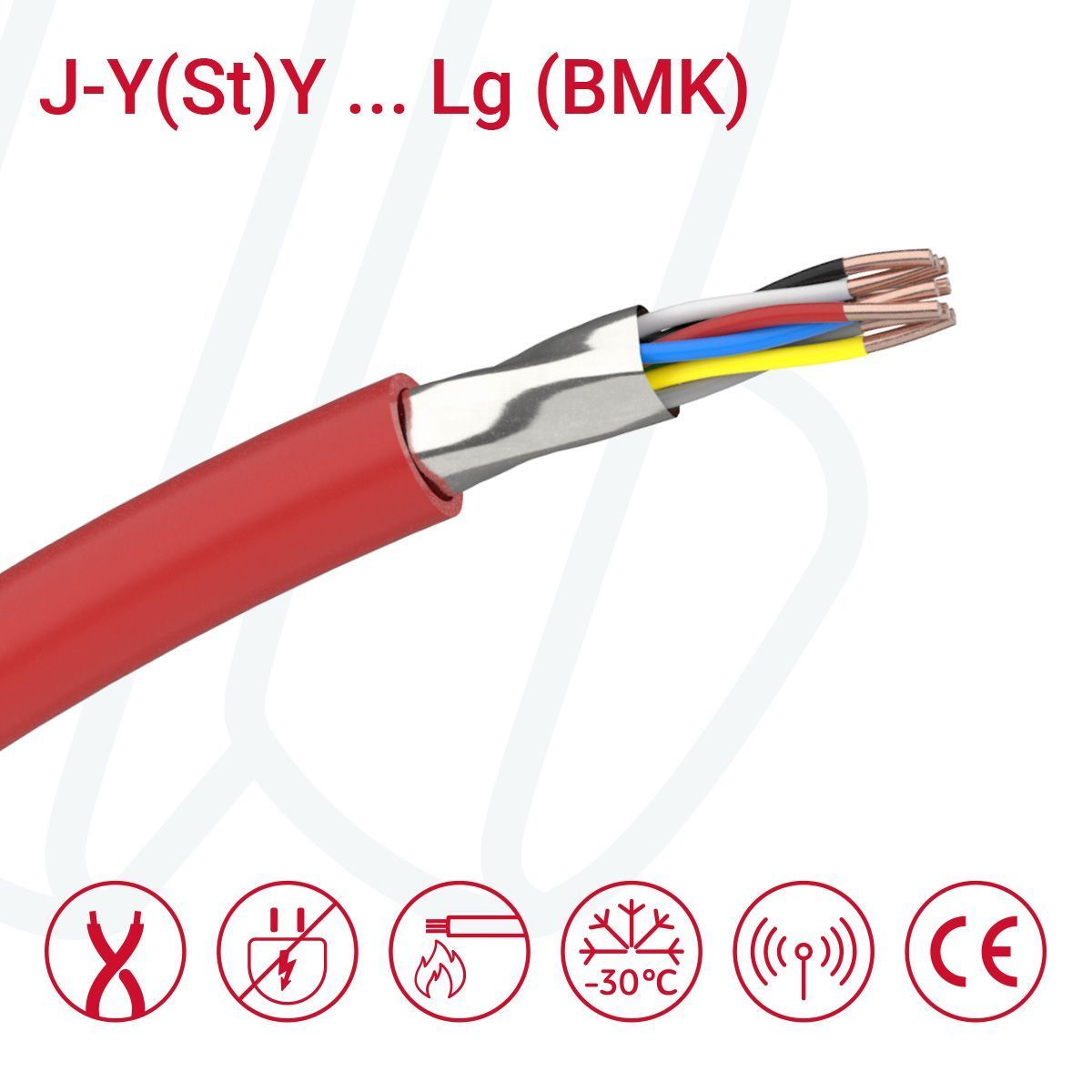 Кабель J-Y(St)Y...LG 1X2X0,8 (0,5мм&sup2;) BMK червоний