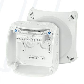 Розподільна коробка KF0402G 104x104x70 мм, IP66/67, з клемником 5х2,5 мм&sup2;, світло-сіра RAL 7035 | HENSEL