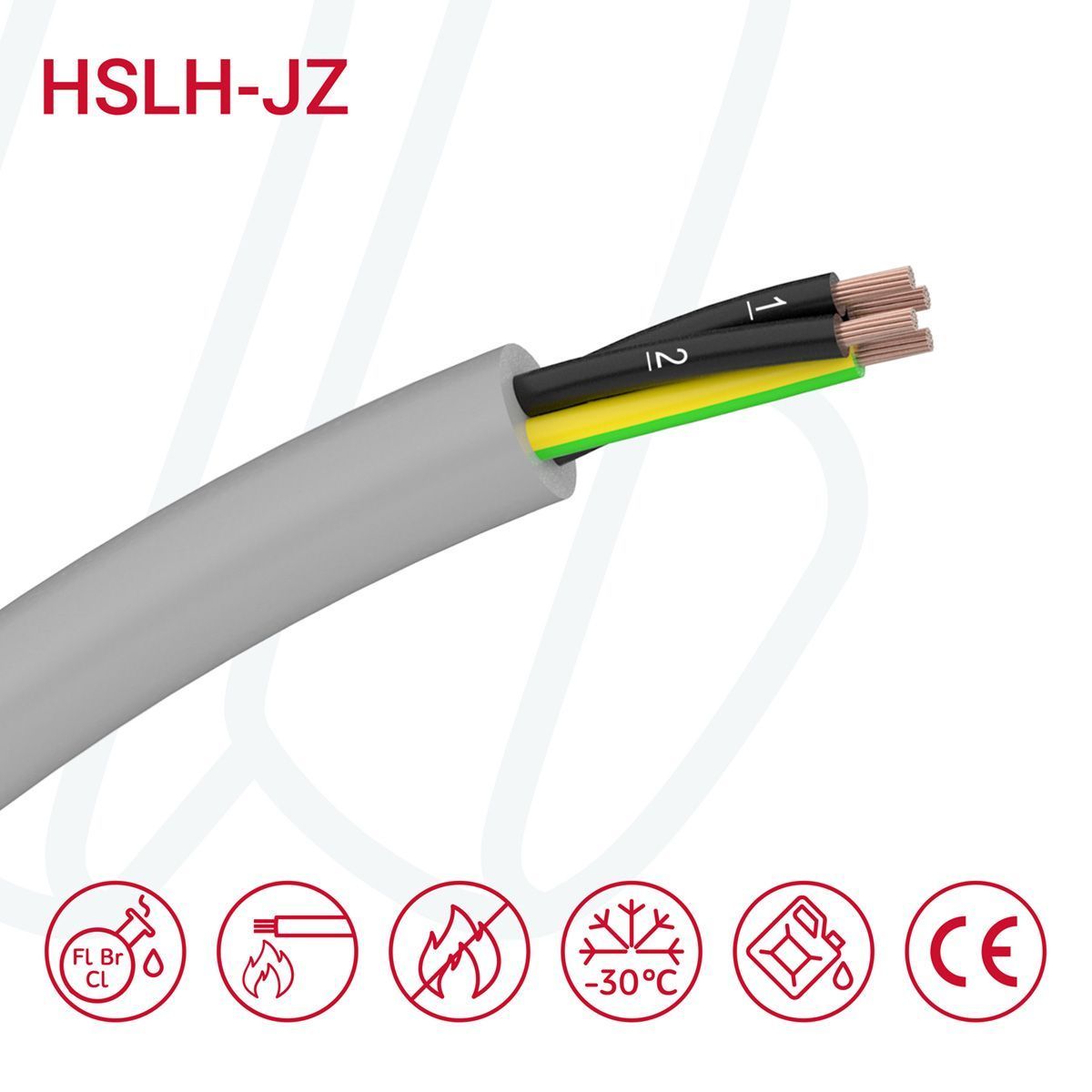 Кабель HSLH-JZ 12X0.5 сірий
