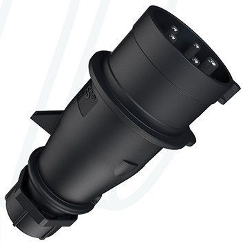 Штекер AM-TOP 16A 5п 6г 400В, IP44, чорний, 16 A, 5, 400 В, 6г