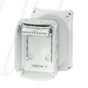 Розподільна коробка KF1006G 180x130x77 мм, IP66/67, з клемником 5х6 мм&sup2;, світло-сіра RAL 7035 | HENSEL