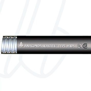 Металевий захисний рукав з гладким ПВХ покриттям ANACONDA SEALTITE HTDL 1/2" чорний (150 м), &Oslash;16,1/21,1 мм
