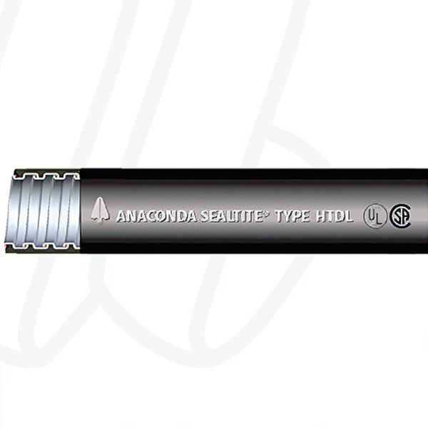 Металевий захисний рукав з гладким ПВХ покриттям ANACONDA SEALTITE HTDL 1/2" чорний (150 м), &Oslash;16,1/21,1 мм