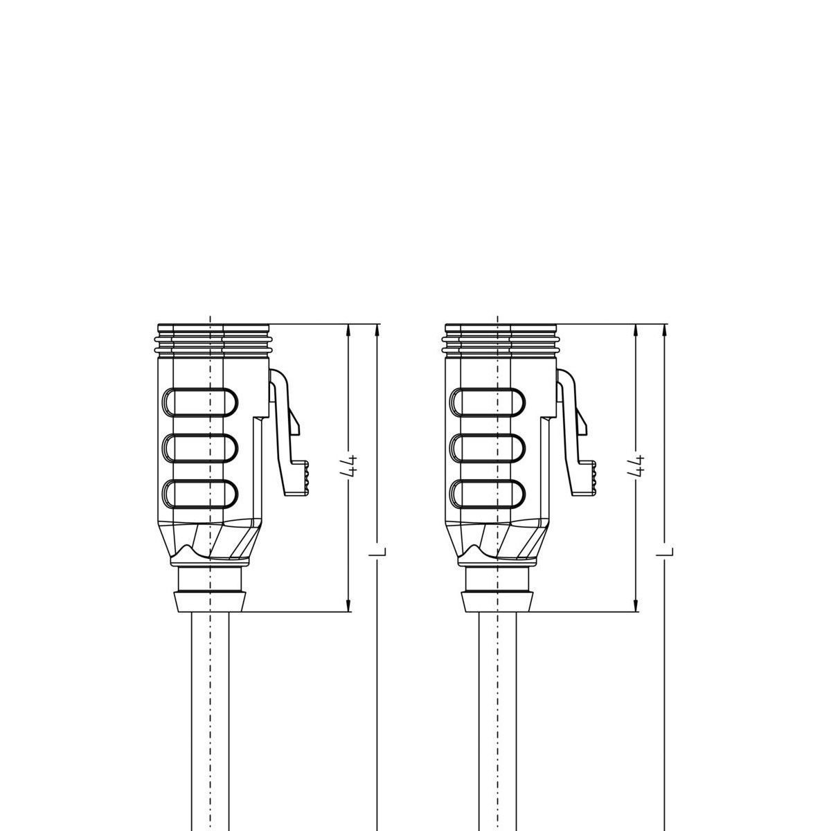 Кабель MA-ET06-3S-2-MA-ET06-3S/S370 ET, гніздо пряме, 3п, гніздо пряме, 3п, PUR, 2м, чорний | ESCHA