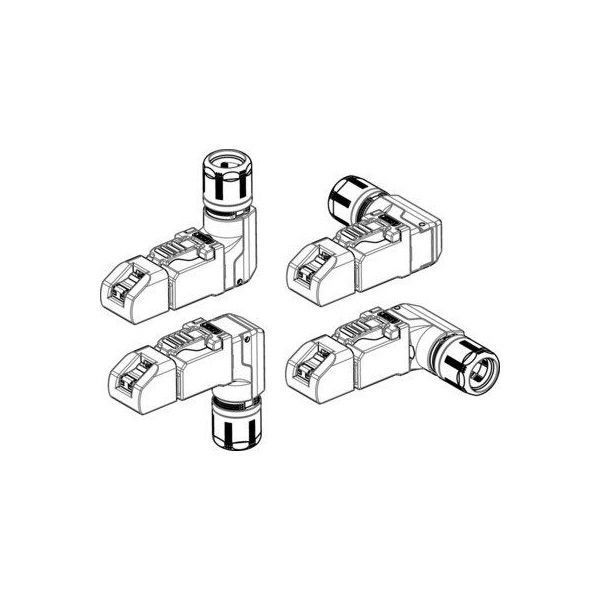 Роз'єм PROFINET для монтажу RJ45 кутовий, штекер, 4п, AWG24-22/1, AWG24-22/7, AWG24-22/19, металевий корпус з каб. вводом
